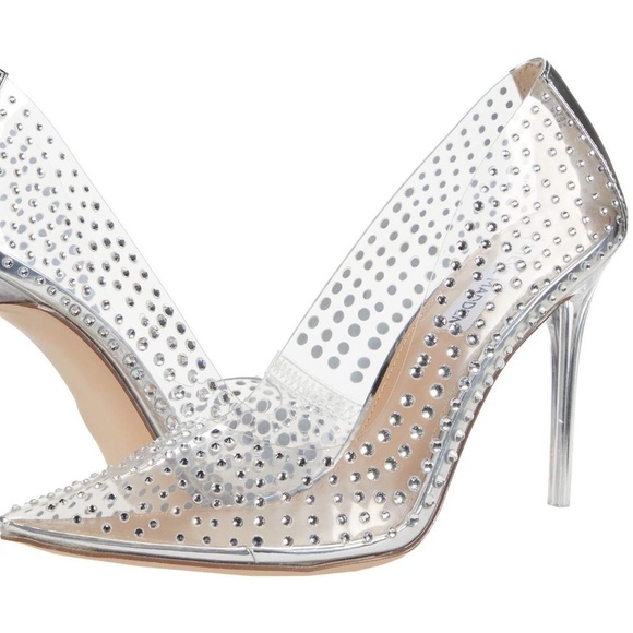 Steve Madden Clear Rhinestone Vala-r Heel Barbie Heels - Picture 1 of 9